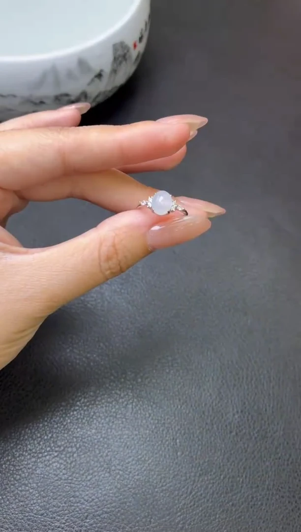 银S925镶嵌戒指翡翠戒指