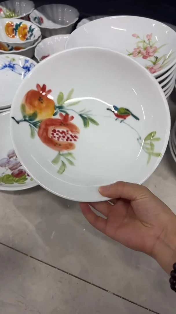 景德镇手绘釉中彩（食品级）圆深盘