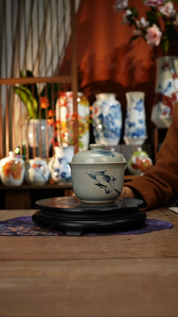 当代景德镇设计师釉下手绘陶瓷花瓶