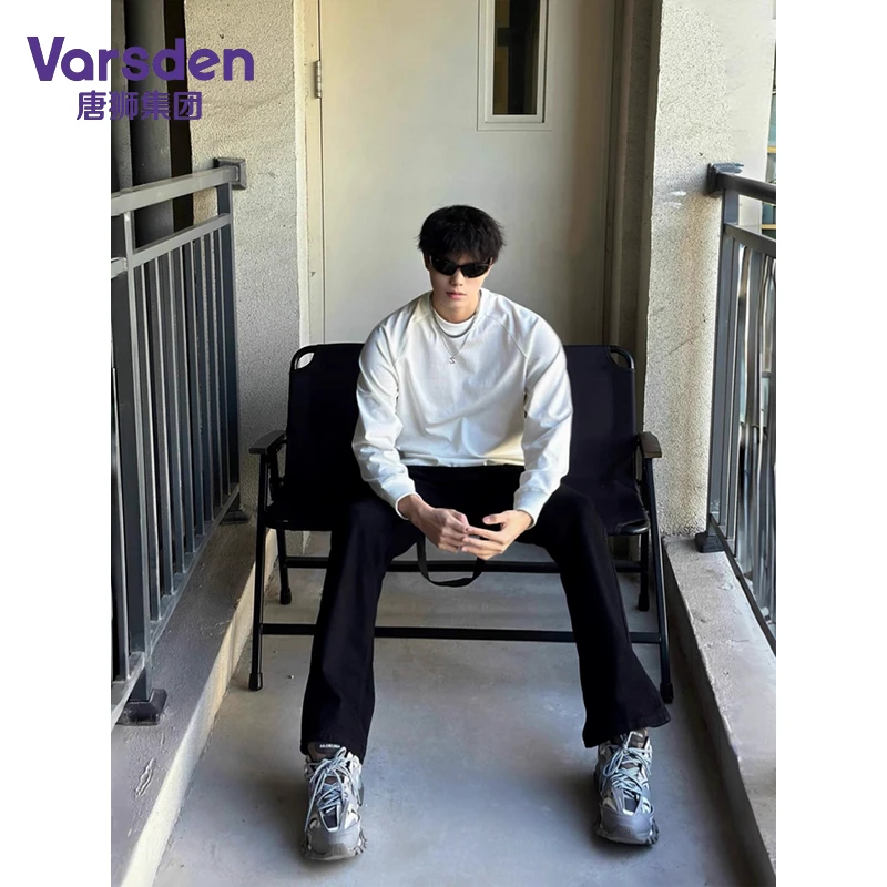 唐狮集团Varsden美式cleanfit解构长袖T恤男秋季日常休闲百搭上衣