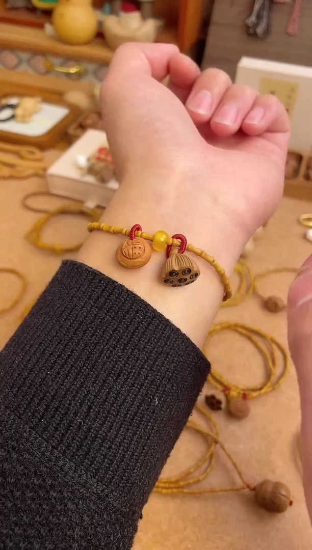 竹节手串一物一拍单圈加黄跑环好运连连