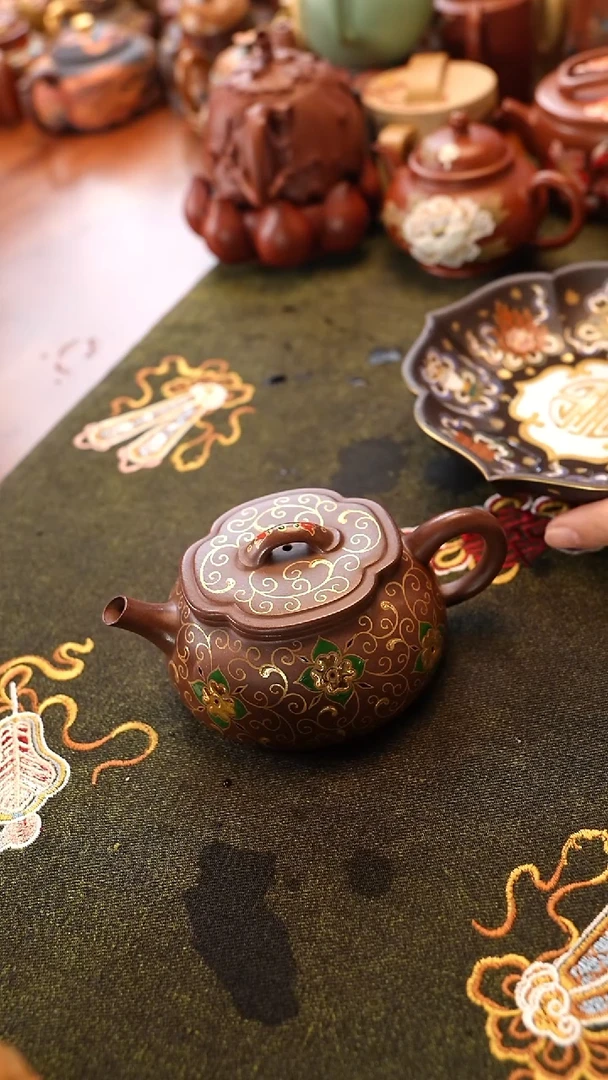 茶壶紫砂珐琅青玉案