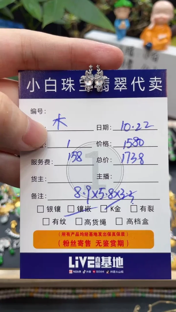 18K金镶嵌翡翠耳饰木****9耳饰