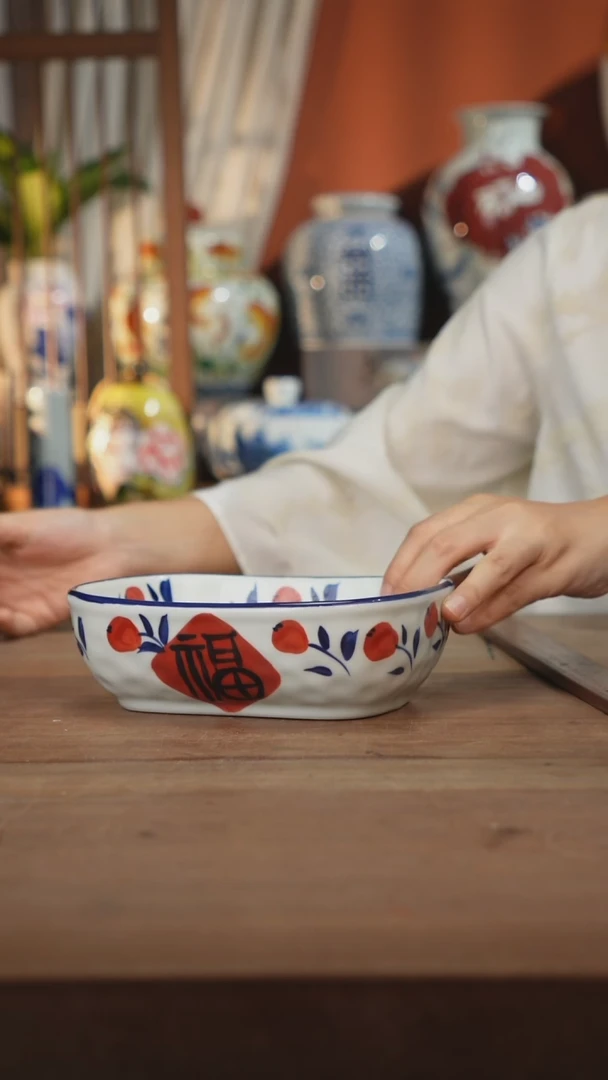 瓷片 景德镇设计师釉下手绘陶瓷餐具