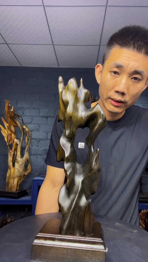 金丝楠懒**画金丝楠木工艺品摆件