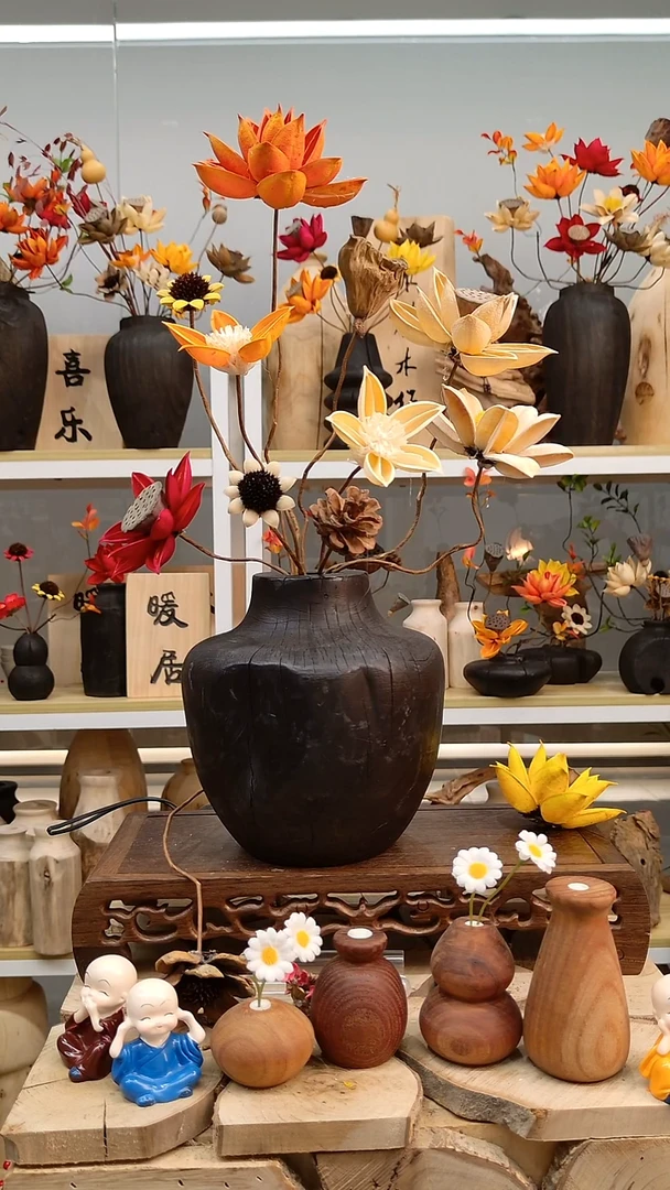 木实木花瓶一物一拍