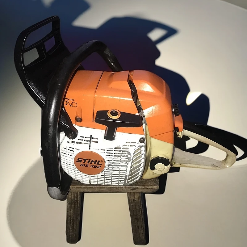 斯蒂尔MS382油锯，成色好、配旧18寸奥利根导板链条