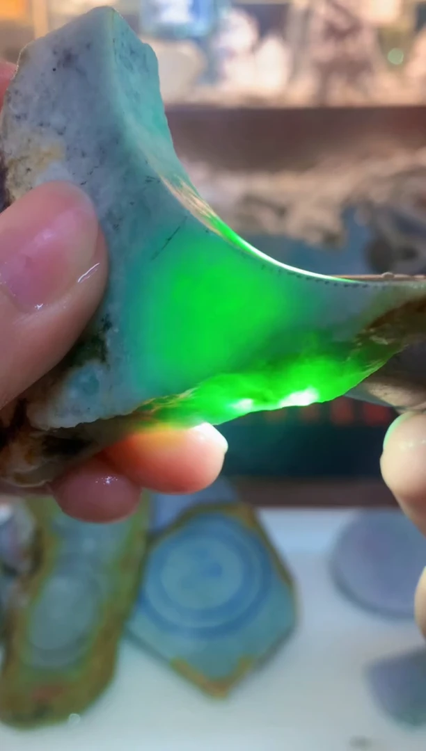 裸石翡翠0朗0翡翠珠宝446