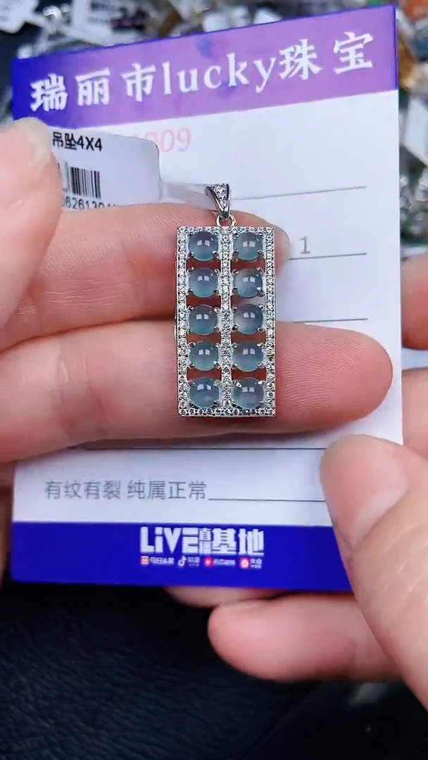 颈饰银S925镶嵌翡翠1009