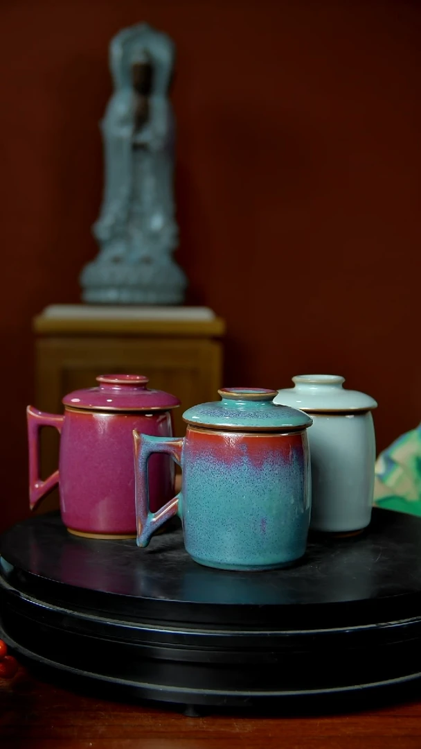 摆件大宋官窑钧瓷涌泉杯  釉色3选1