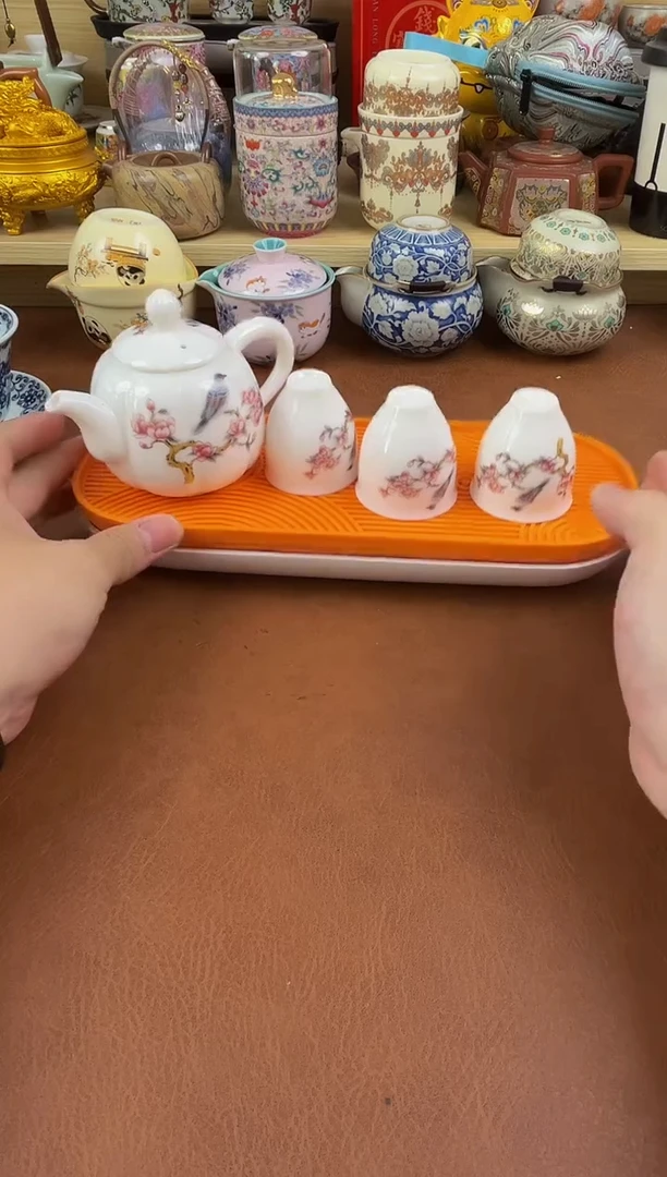 陶瓷茶具摆件旅行套组