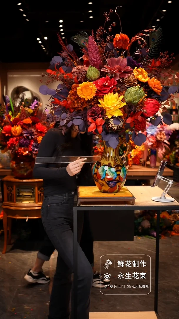 手工艺品琉璃手工花器花束空运包邮送货上门-以图片为准