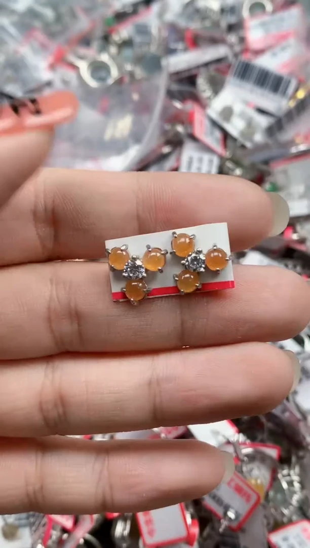 银S925镶嵌戒指翡翠天然A货缅甸翡翠