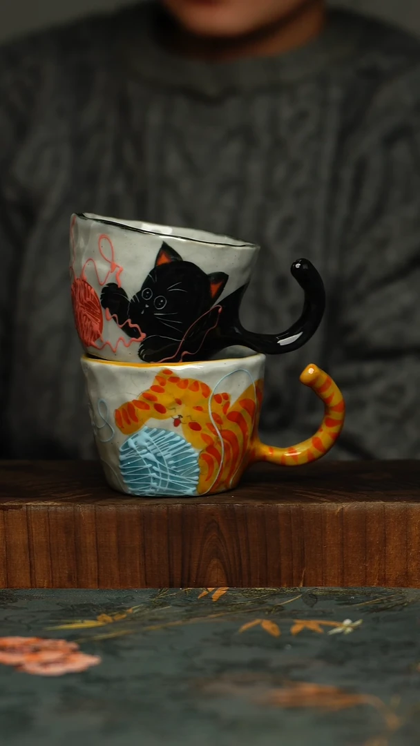 瓷片釉下彩手工手绘同款陶器