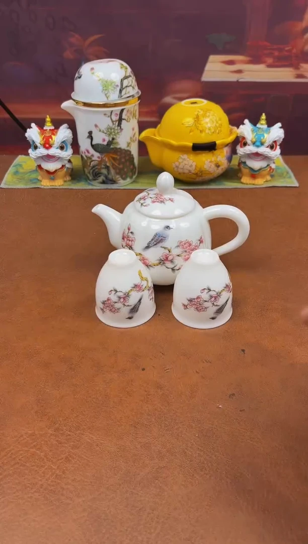 陶瓷茶具摆件旅行套组
