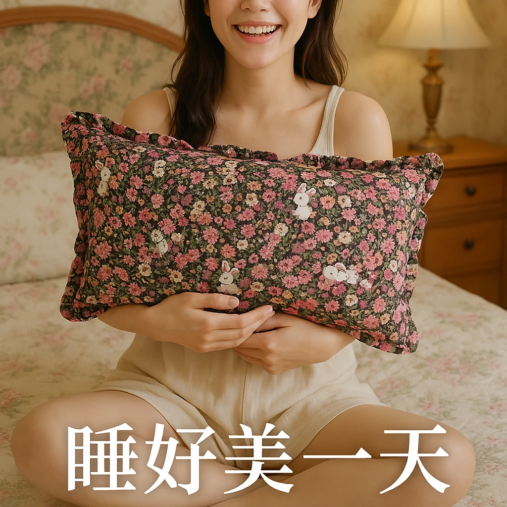 碎花田园枕套双层加厚立体亲肤棉透气防油舒适四季通用枕套可机洗
