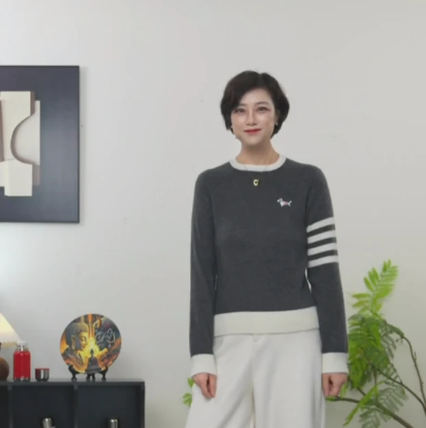 【U.M】狗子圆领套头羊毛针织毛衣经典保暖