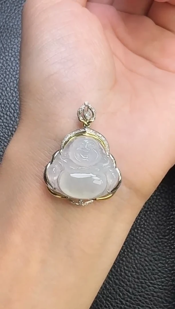 翡翠18K金镶嵌颈饰YM606-5 佛公