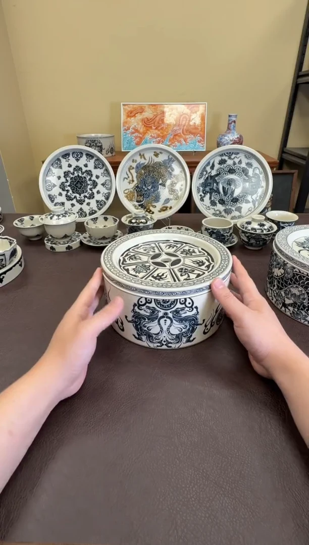 二号釉虎符纹茶船