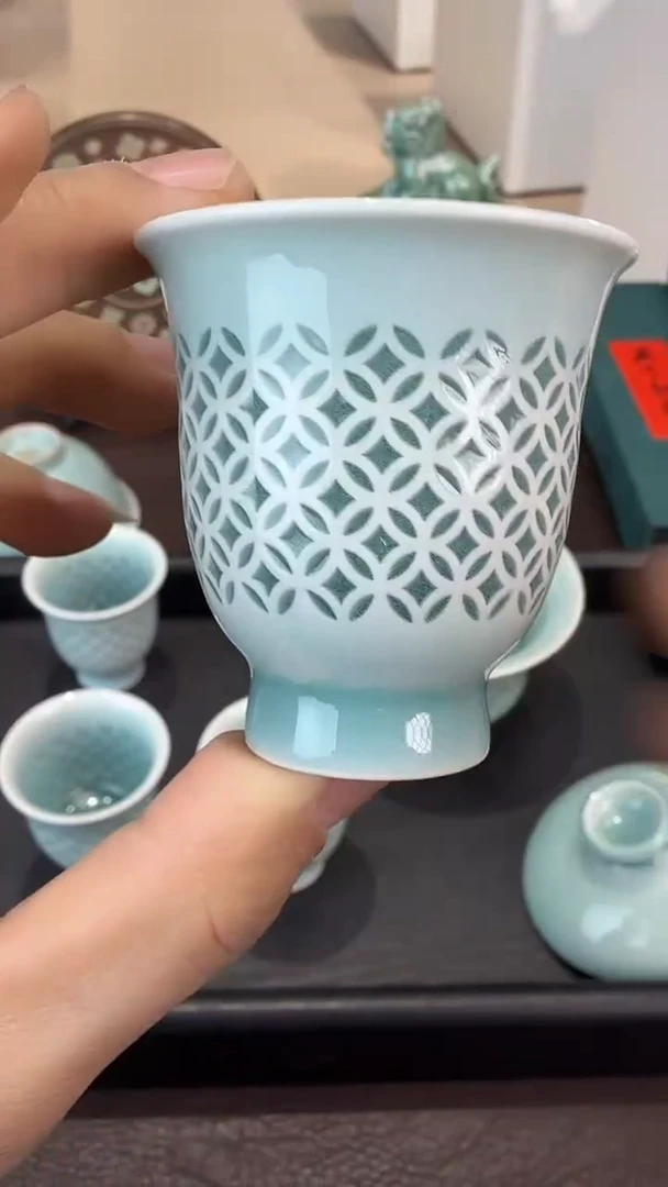 青瓷手工茶器包邮