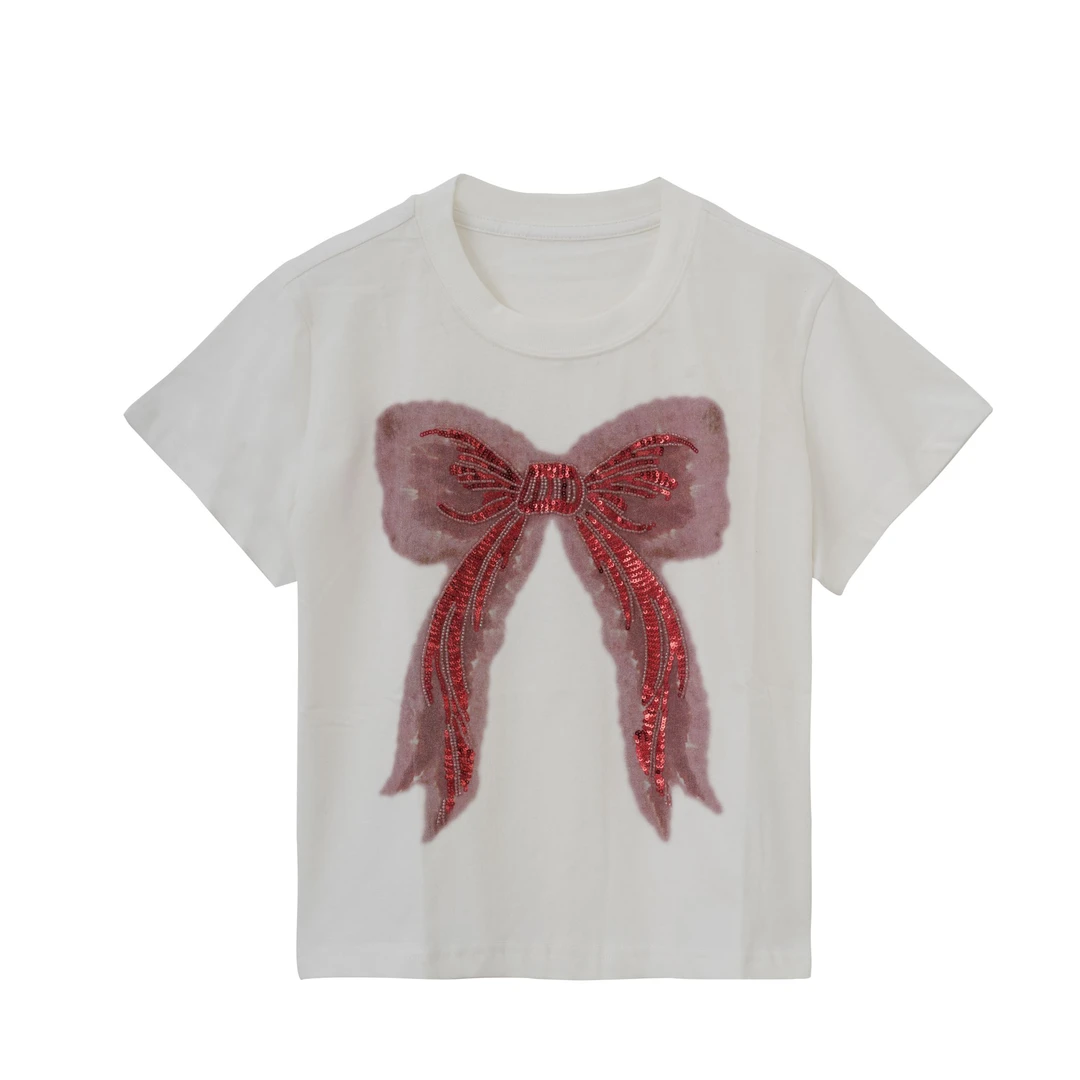 251022设计师款T恤蝴蝶镶钻