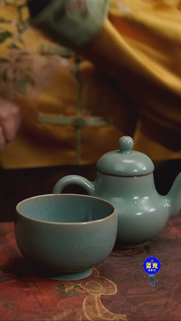 摆件瓷瑕（缩釉）清凉寺原矿釉思亭壶