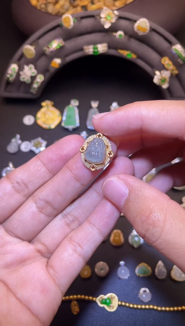 吊坠(不含链)银S925镶嵌翡翠1