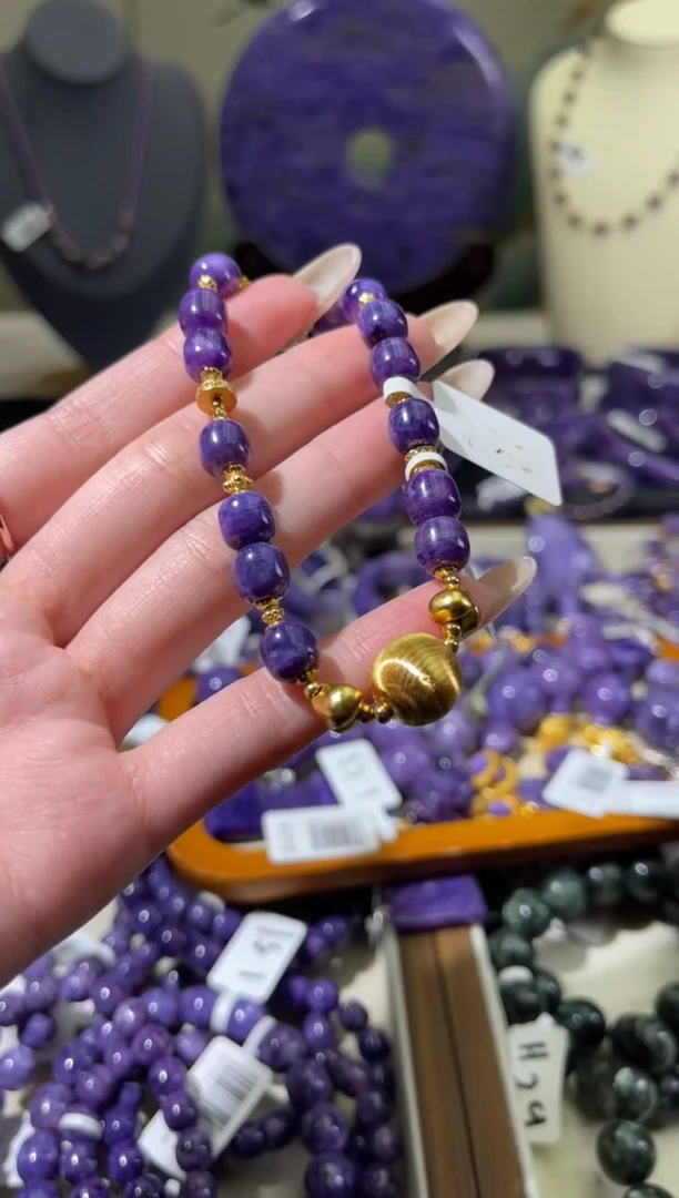 未镶嵌查罗石（紫龙晶）珠串7