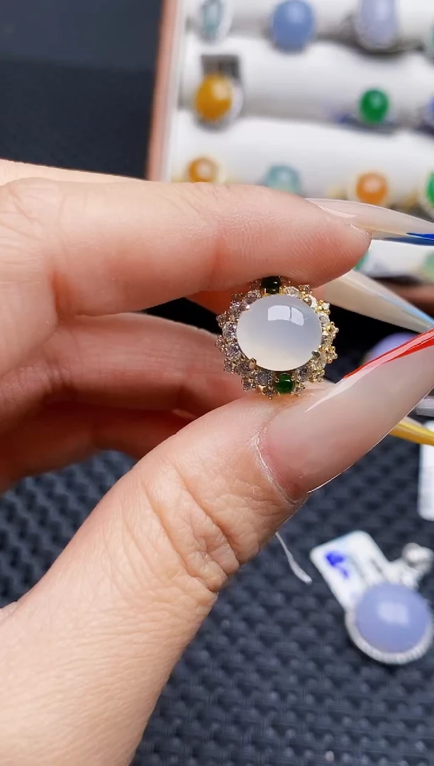 银S925镶嵌戒指翡翠1268