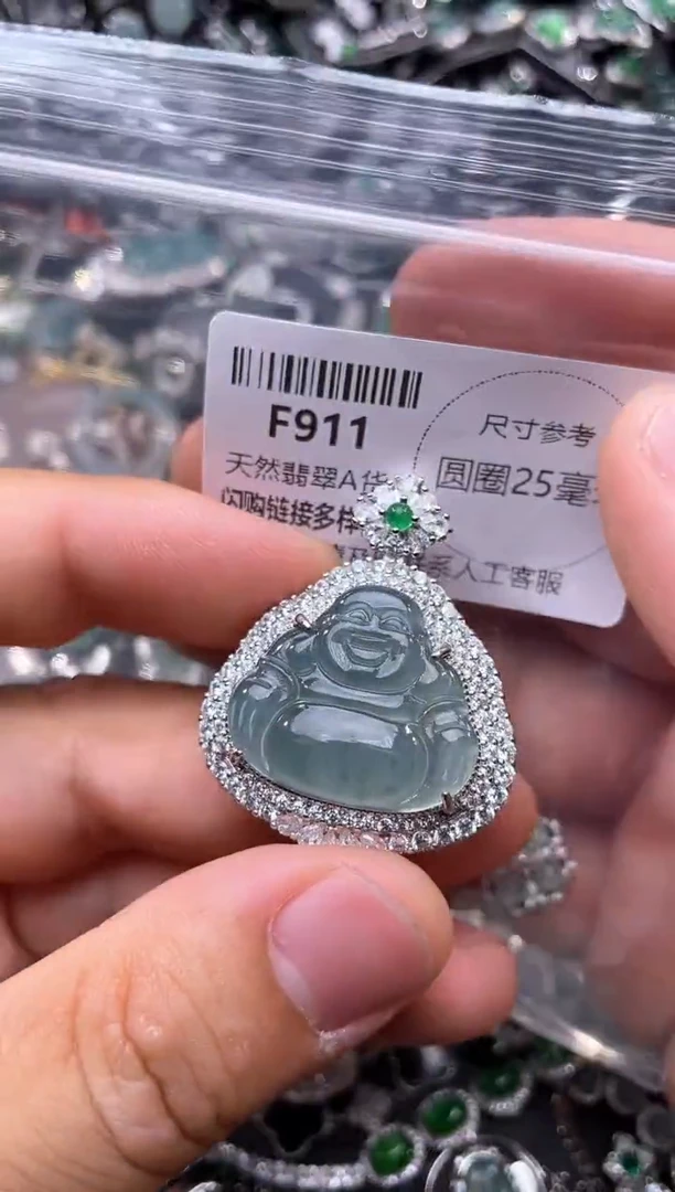 翡翠未镶嵌颈饰F911吊坠