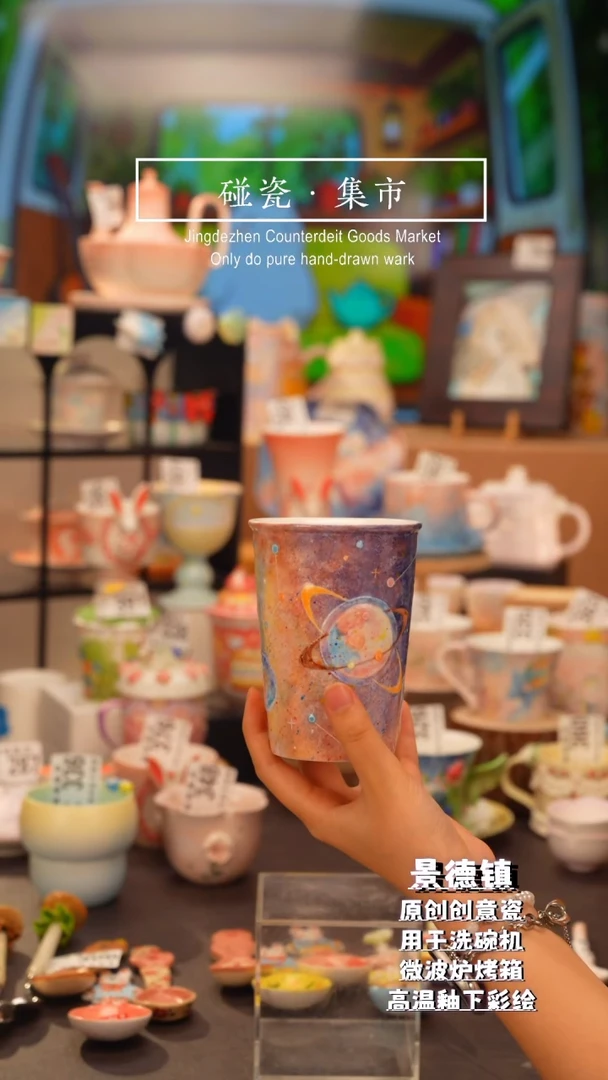杯子安*398MTX景德镇手工手绘高温釉下彩