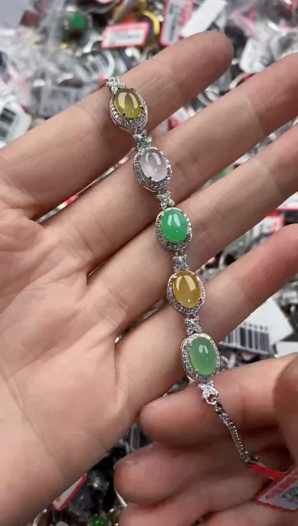 银S925镶嵌戒指翡翠666----5