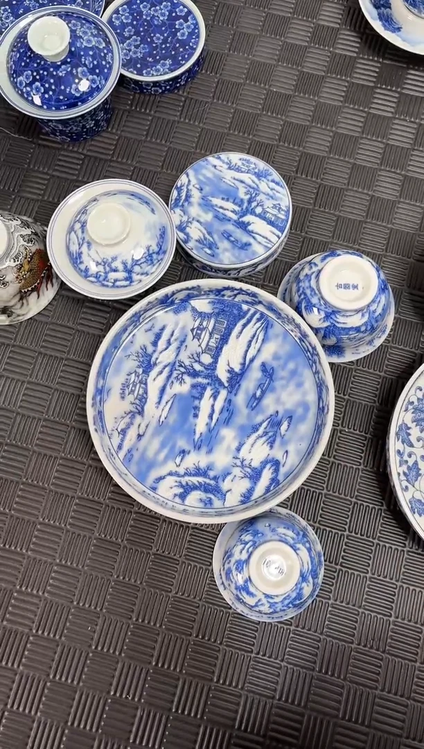 盖碗陶瓷景德镇陶瓷茶具古器堂瑞雪兆丰年套组