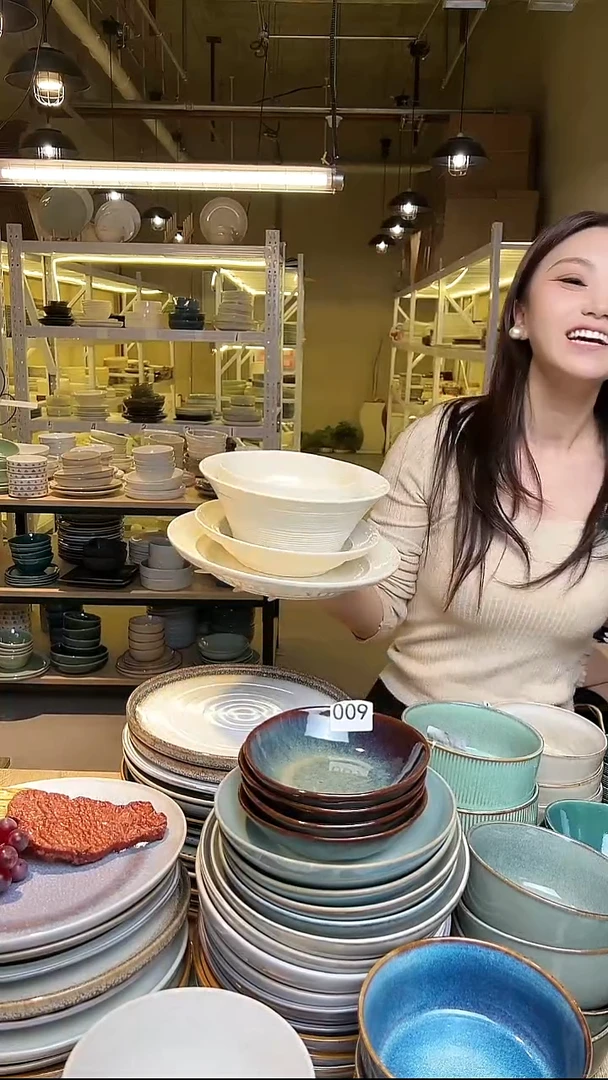瓷342外贸尾货高温釉下彩陶瓷餐具默认微瑕