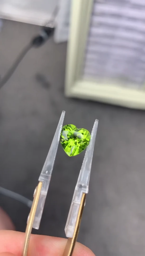 裸石未镶嵌橄榄石4ct 心形橄榄石 多样性发货