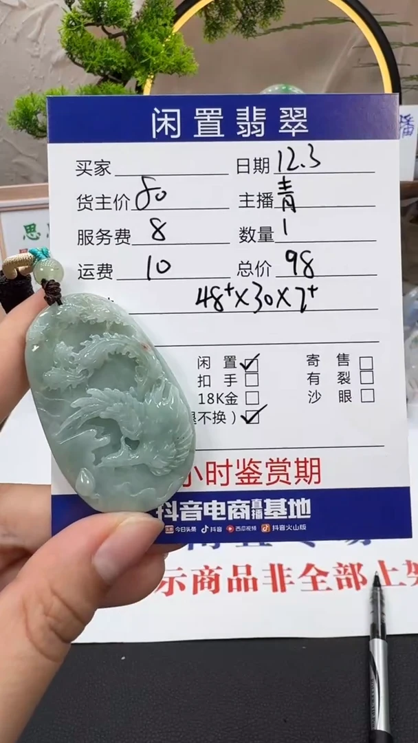 颈饰未镶嵌翡翠挂件
