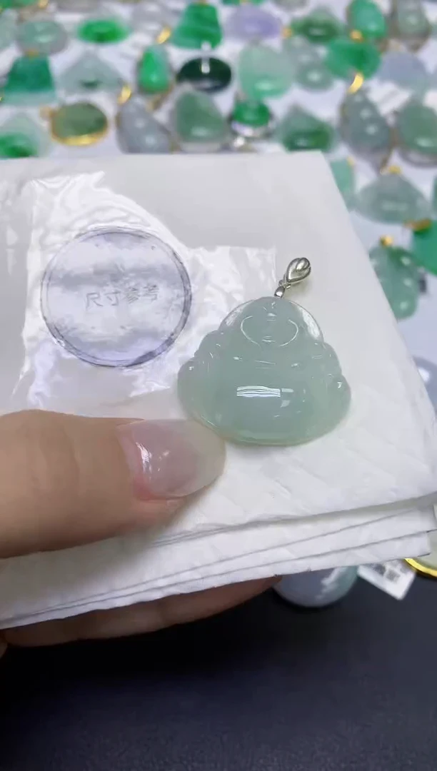 颈饰未镶嵌翡翠天然缅甸翡翠A货百元以上9元证书费自理