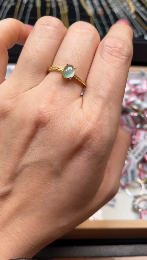 项链银S925镶嵌翡翠戒指天然翡翠A货