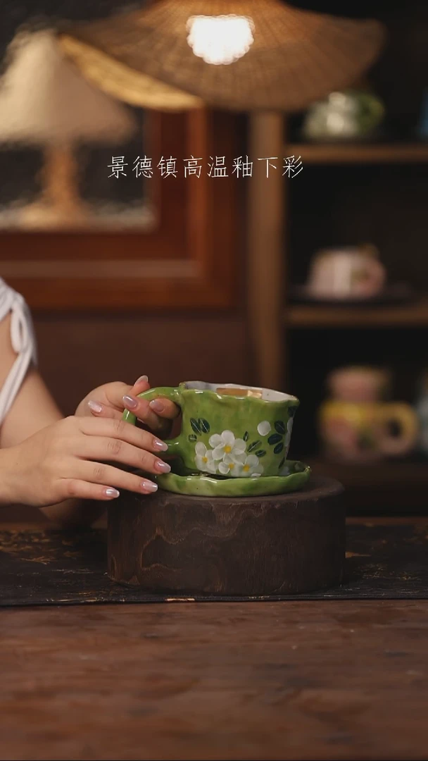 陶瓷景德镇高温釉下手绘陶瓷004