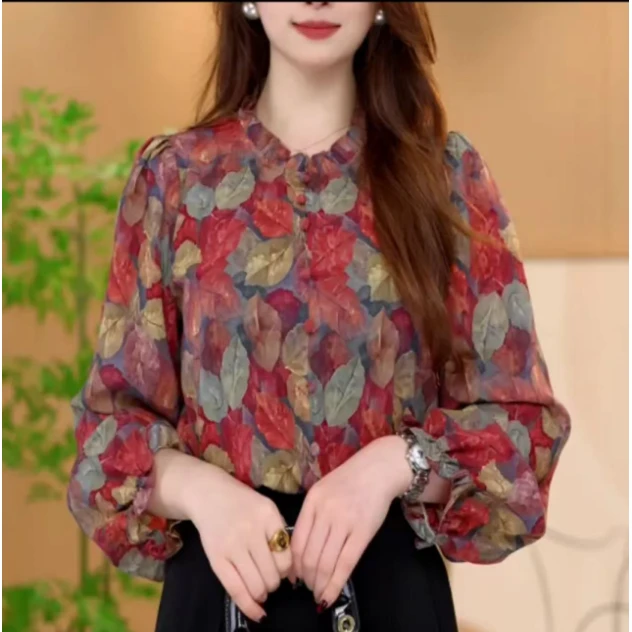 2025新款轻奢木耳领设计感气质女士上衣