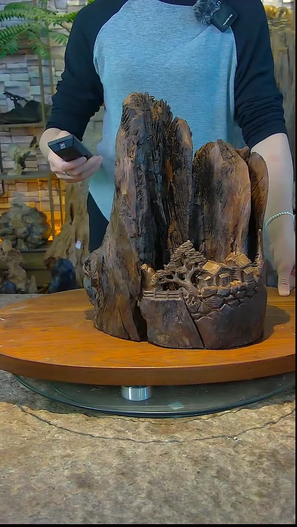 木红椿阴沉木倒流香摆件