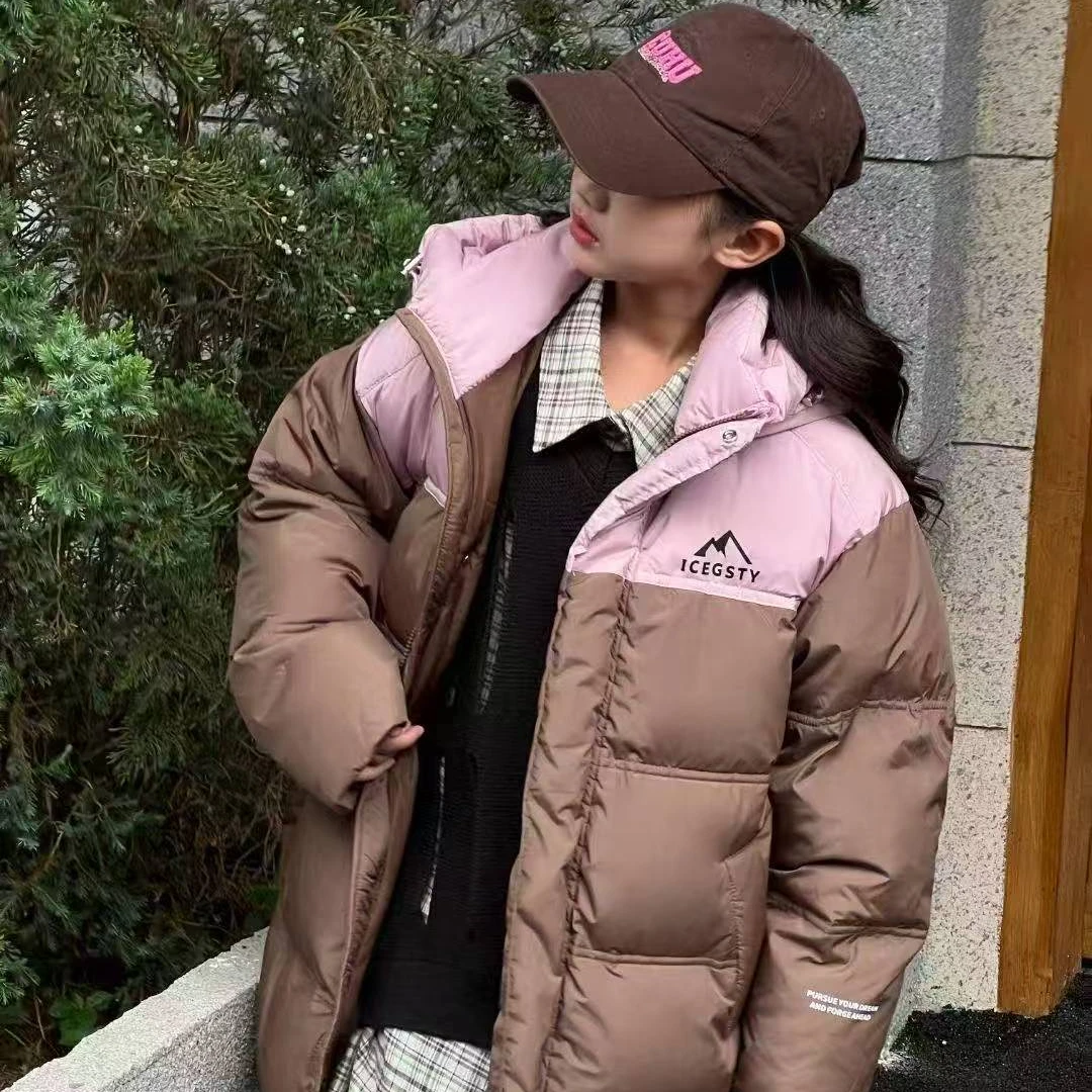 【晶秋】女童新款冬季外套上衣大童加厚保暖过膝长款羽绒服