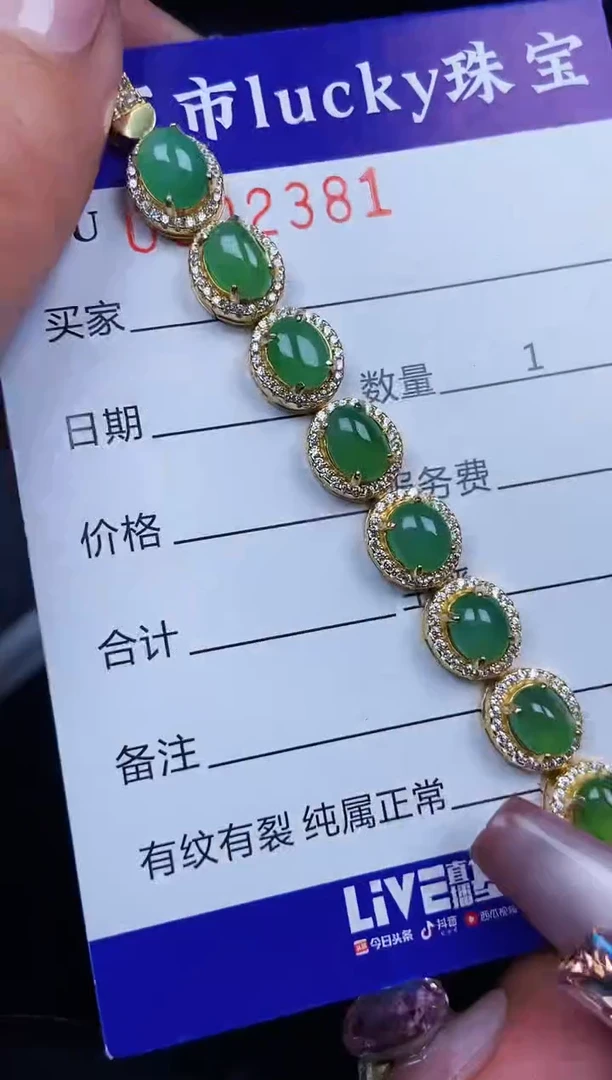 翡翠银S925镶嵌颈饰2381