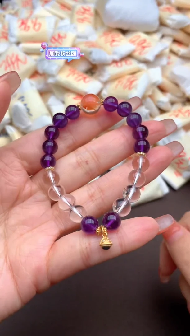 水晶手链银S925镶嵌一