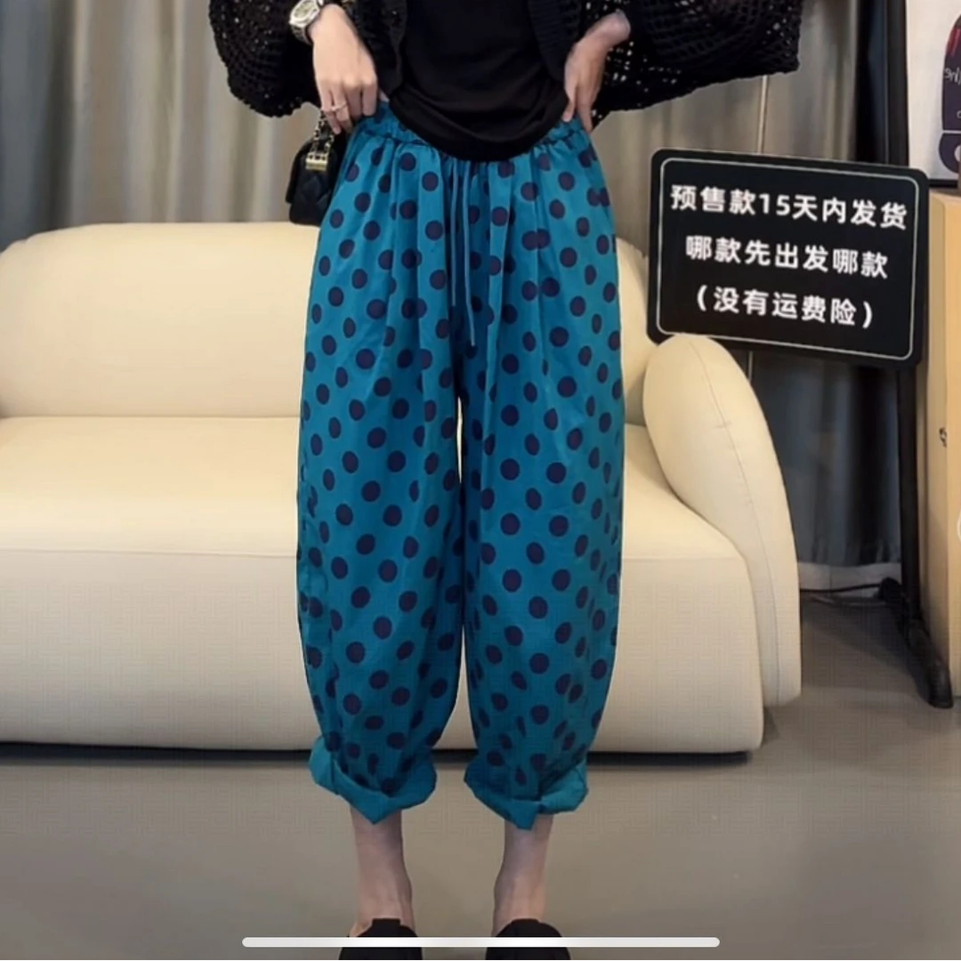 【文乐乐】夏季新款韩版洋气个性减龄时尚休闲潮流百搭波点裤61668