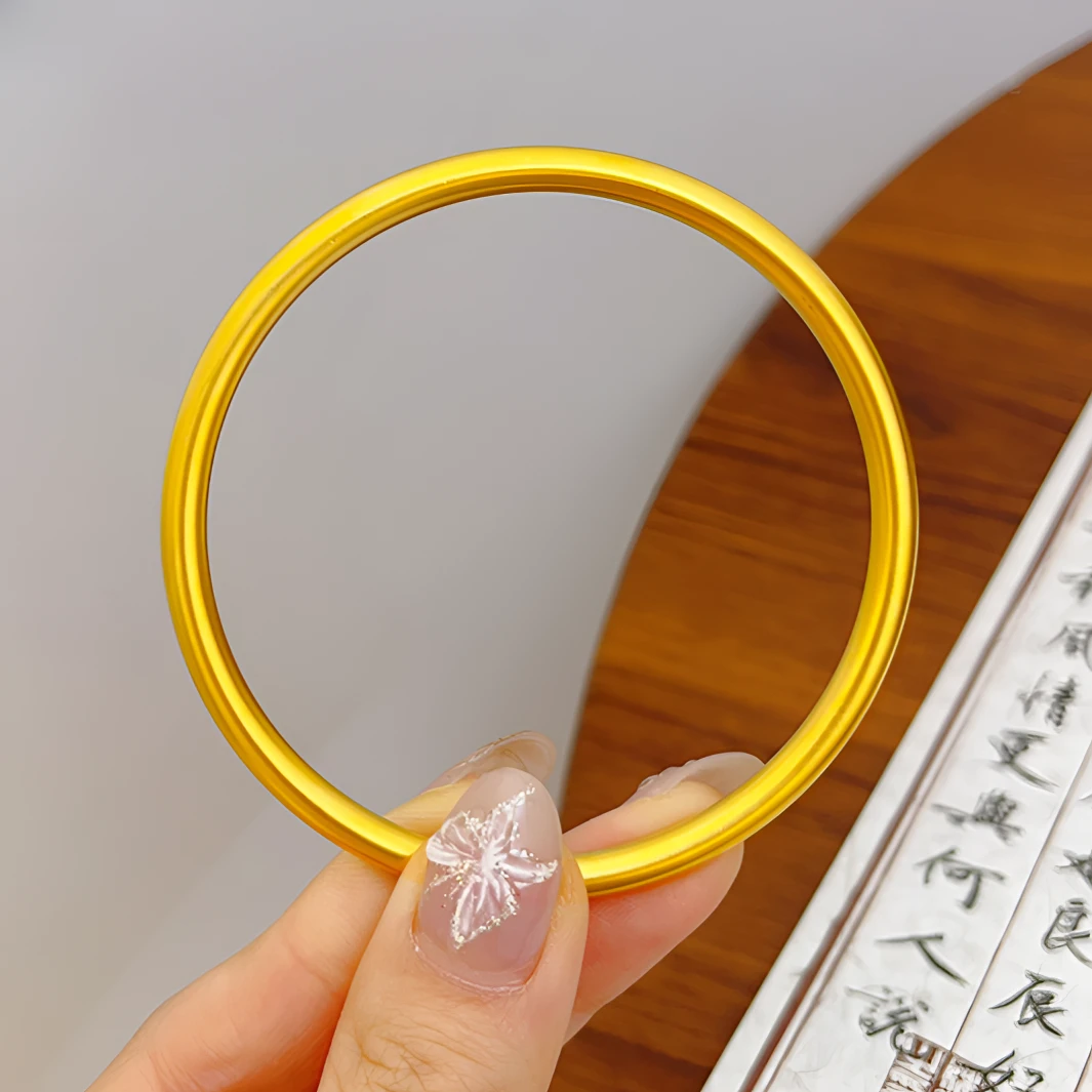 合金手镯 古法素圈手镯 手环实心新中式复古国潮 不掉色 素圈百搭