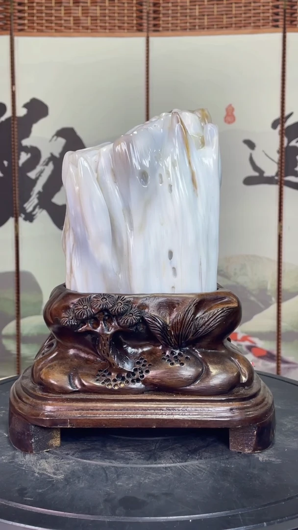 未镶嵌珠宝奇石硅化玉高30