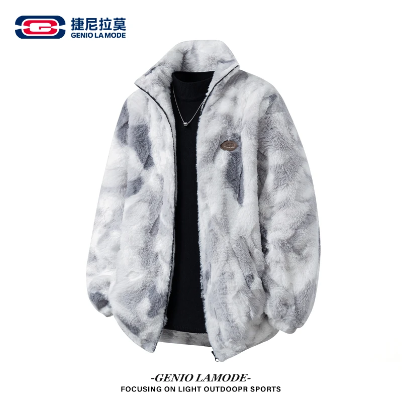 【敖瑞鹏代言】秋冬季保暖立领棉服时尚潮流扎染棉衣外套休闲上衣男