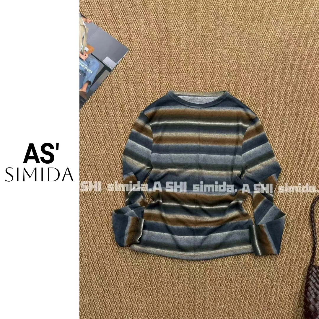 SIMIDA诗觅   韩系定制彩条上衣