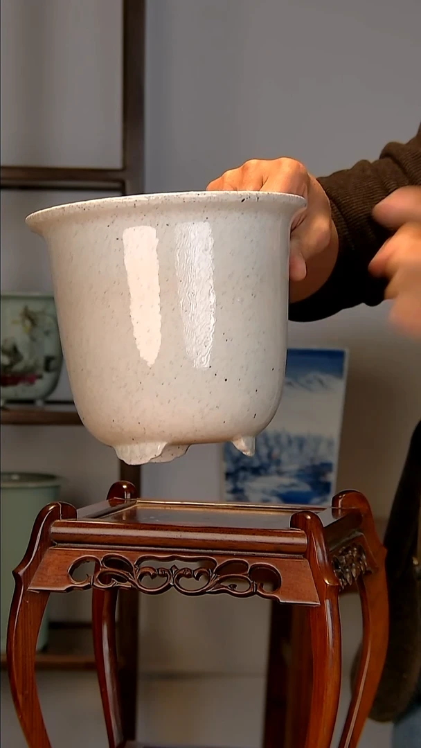 景德镇手工陶瓷兰花盆 --微瑕